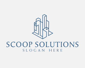 Modern Cityscape Buildings logo design