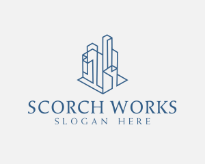 Modern Cityscape Buildings logo design