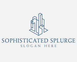 Modern Cityscape Buildings logo design