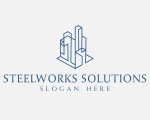 Modern Cityscape Buildings logo design