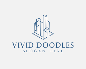 Modern Cityscape Buildings logo design