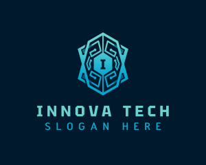 Cyber Tech Shield logo design