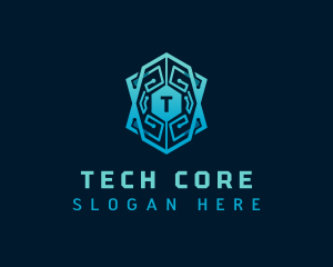 Cyber Tech Shield logo design