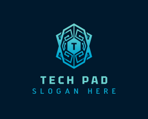 Cyber Tech Shield logo design