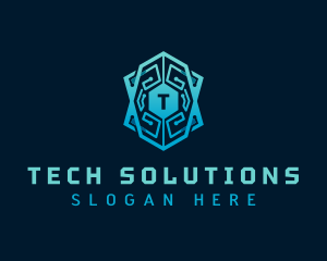 Cyber Tech Shield logo design