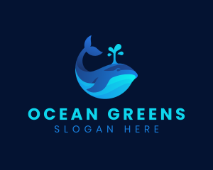 Ocean Whale Marine logo design