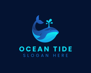 Ocean Whale Marine logo design