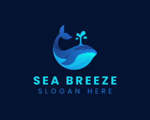 Ocean Whale Marine logo design