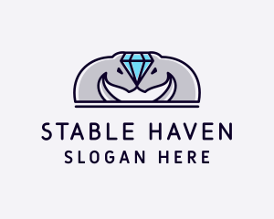 Diamond Horse Stallion logo design