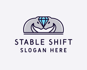 Diamond Horse Stallion logo design