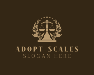 Justice Scale Wreath logo design