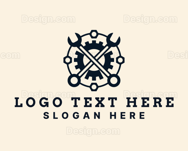 Industrial Wrench Cog Logo