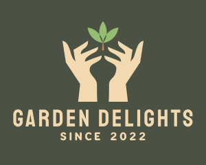 Leaf Gardener Hand logo design