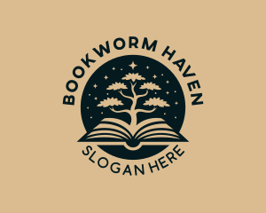 Tree Book Learning logo design