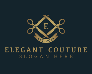 Vintage Scissors Tailoring Couture logo design