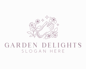 Flower Gardener Gloves logo design