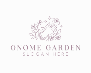 Flower Gardener Gloves logo design