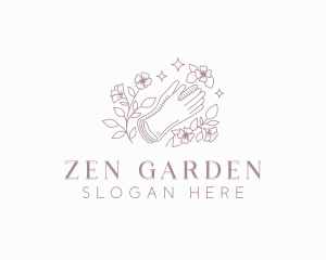 Flower Gardener Gloves logo design