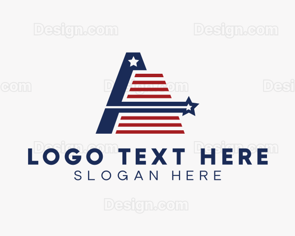 Patriotic Flag Letter A Logo