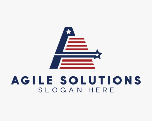 Patriotic Flag Letter A  logo design