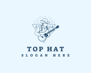 Guitar Farm Cowgirl logo design