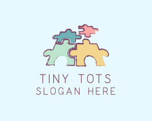 Kindergarten Toddler Puzzle  logo design