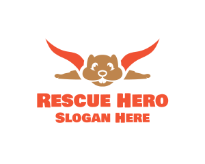 Flying Squirrel Hero logo design