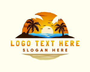 Island Beach Palm Tree logo