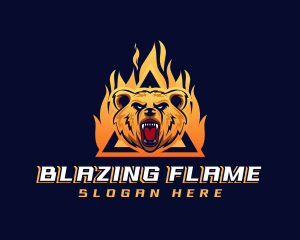 Fire Bear Shield Gaming logo design