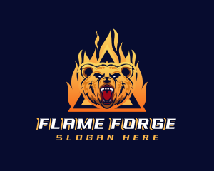 Fire Bear Shield Gaming logo design