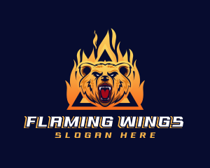 Fire Bear Shield Gaming logo design