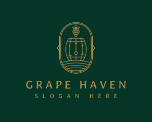 Grape Winery Barrel logo design