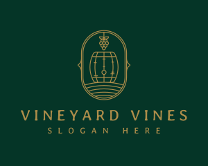 Grape Winery Barrel logo design