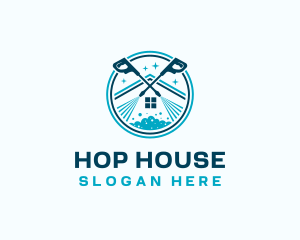 Pressure Wash House Keeping logo design