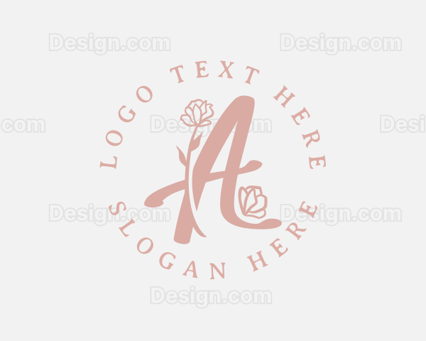 Feminine Floral Letter A Logo