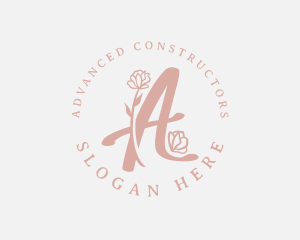 Feminine Floral Letter A logo design