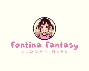 Anime Cute Girl logo design