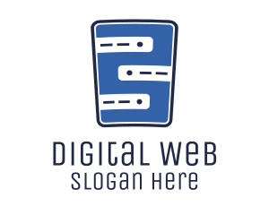 Blue Web Server logo design