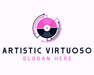 DJ Music Record Player logo design