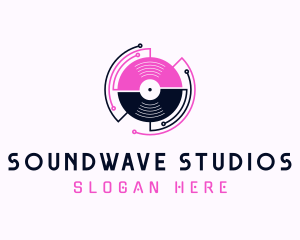 DJ Music Record Player logo design