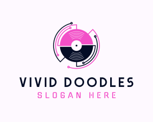 DJ Music Record Player logo design