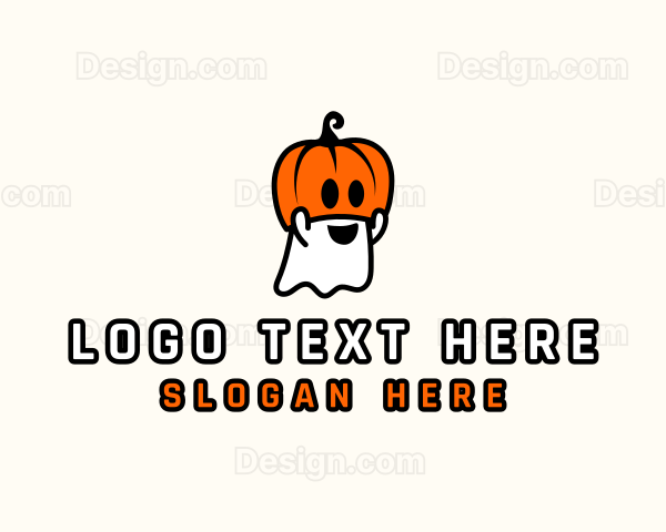 Ghost Pumpkin Halloween Logo