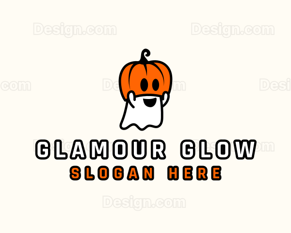 Ghost Pumpkin Halloween Logo