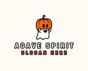 Ghost Pumpkin Halloween logo design