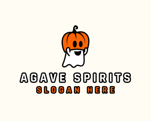 Ghost Pumpkin Halloween logo design