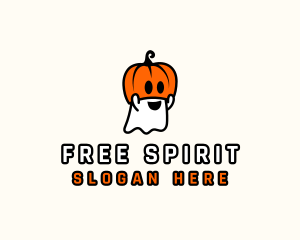 Ghost Pumpkin Halloween logo design