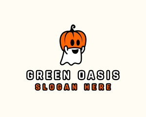 Ghost Pumpkin Halloween logo design