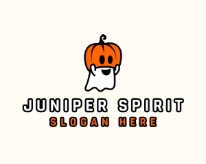 Ghost Pumpkin Halloween logo design