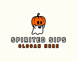 Ghost Pumpkin Halloween logo design