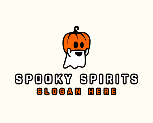 Ghost Pumpkin Halloween logo design